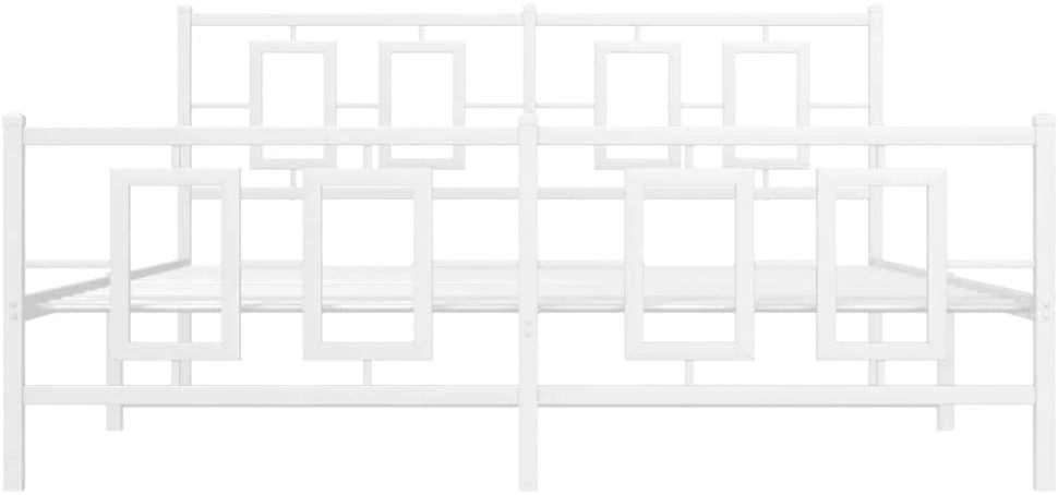 Lovos rėmas su galvūgaliu/kojūgaliu, baltas, 150x200cm, metalas
