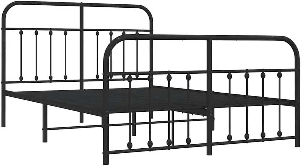 Lova Lovos rėmas su galvūgaliu/kojūgaliu, juodas, 135x190cm, metalas