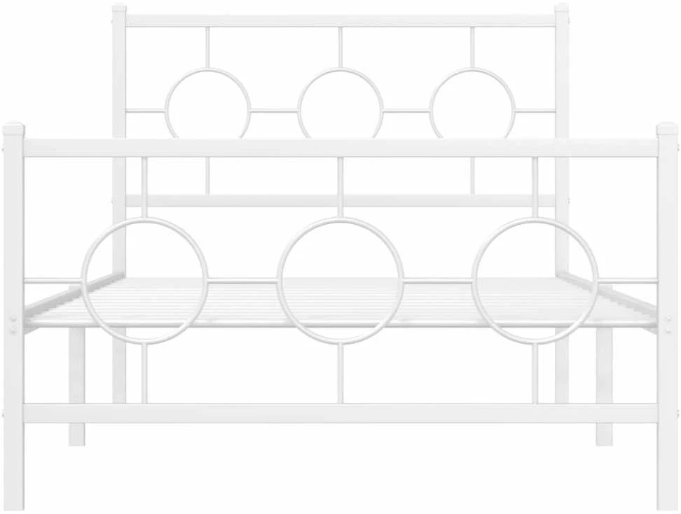 Lovos rėmas su galvūgaliu/kojūgaliu, baltas, 100x200cm, metalas