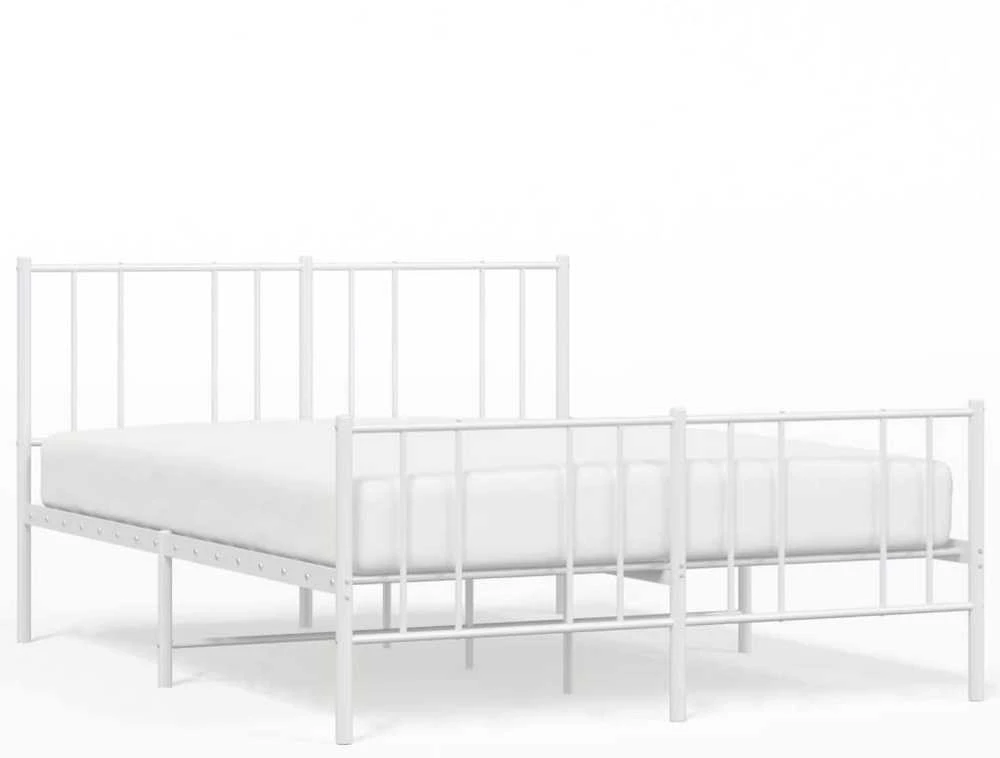 Lovos rėmas su galvūgaliu/kojūgaliu, baltas, 120x190cm, metalas