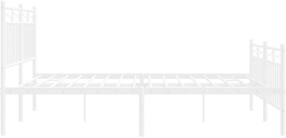Lova Lovos rėmas su galvūgaliu/kojūgaliu, baltas, 135x190cm, metalas