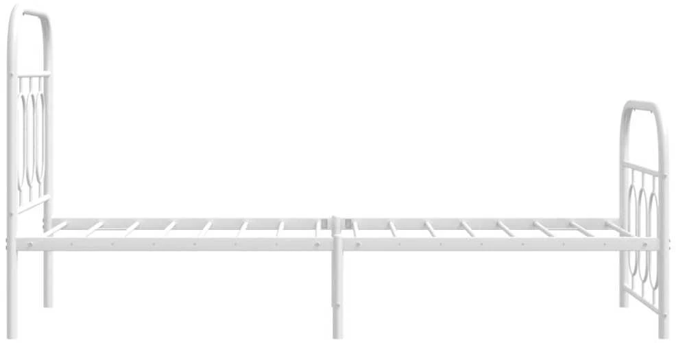 Lovos rėmas su galvūgaliu/kojūgaliu, baltas, 75x190cm, metalas