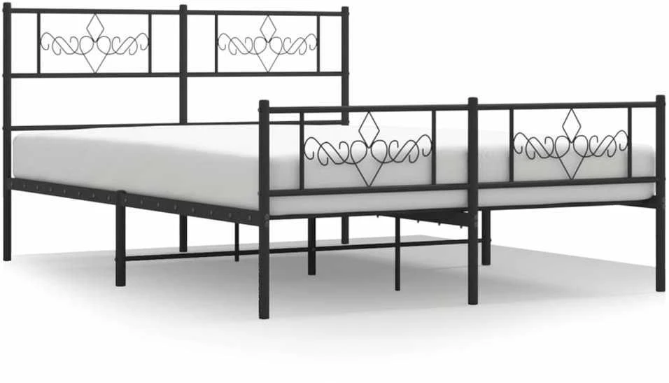 Lovos rėmas su galvūgaliu/kojūgaliu, juodas, 120x190cm, metalas