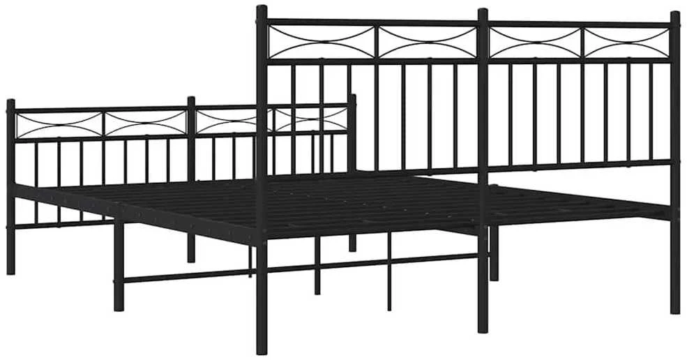 Lova Lovos rėmas su galvūgaliu/kojūgaliu, juodas, 135x190cm, metalas