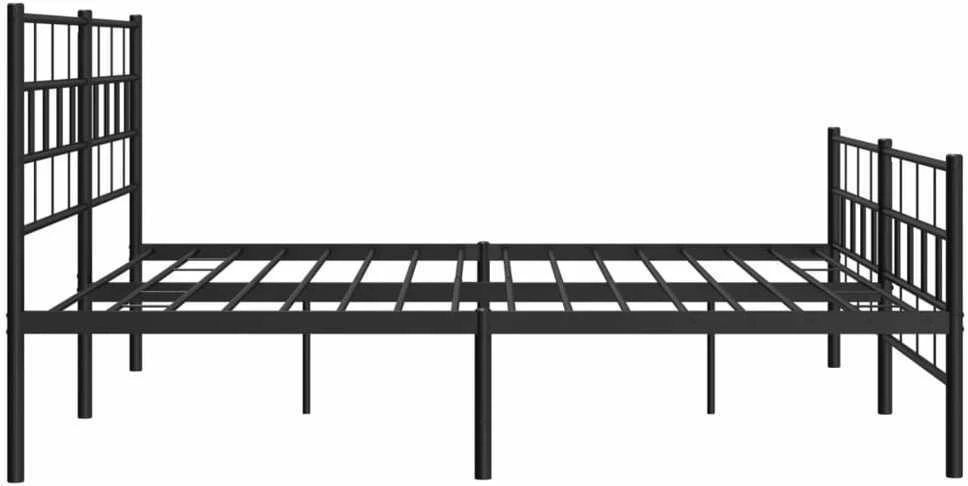 Lovos rėmas su galvūgaliu/kojūgaliu, juodas, 200x200cm, metalas