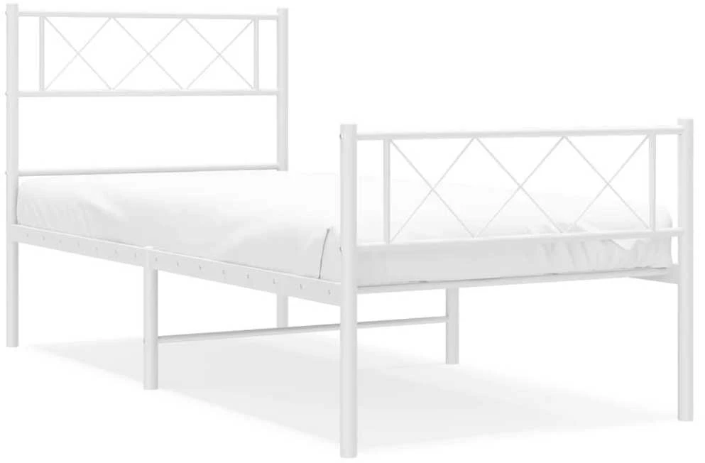 Lovos rėmas su galvūgaliu/kojūgaliu, baltas, 100x200cm, metalas