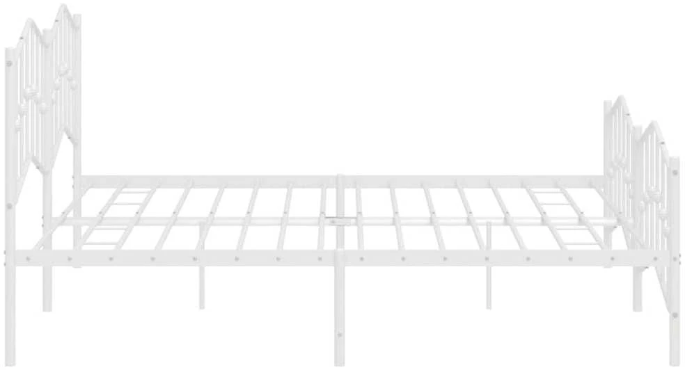 Lovos rėmas su galvūgaliu/kojūgaliu, baltas, 200x200cm, metalas