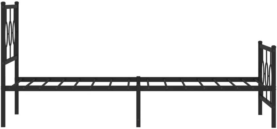 Lovos rėmas su galvūgaliu/kojūgaliu, juodas, 100x200cm, metalas
