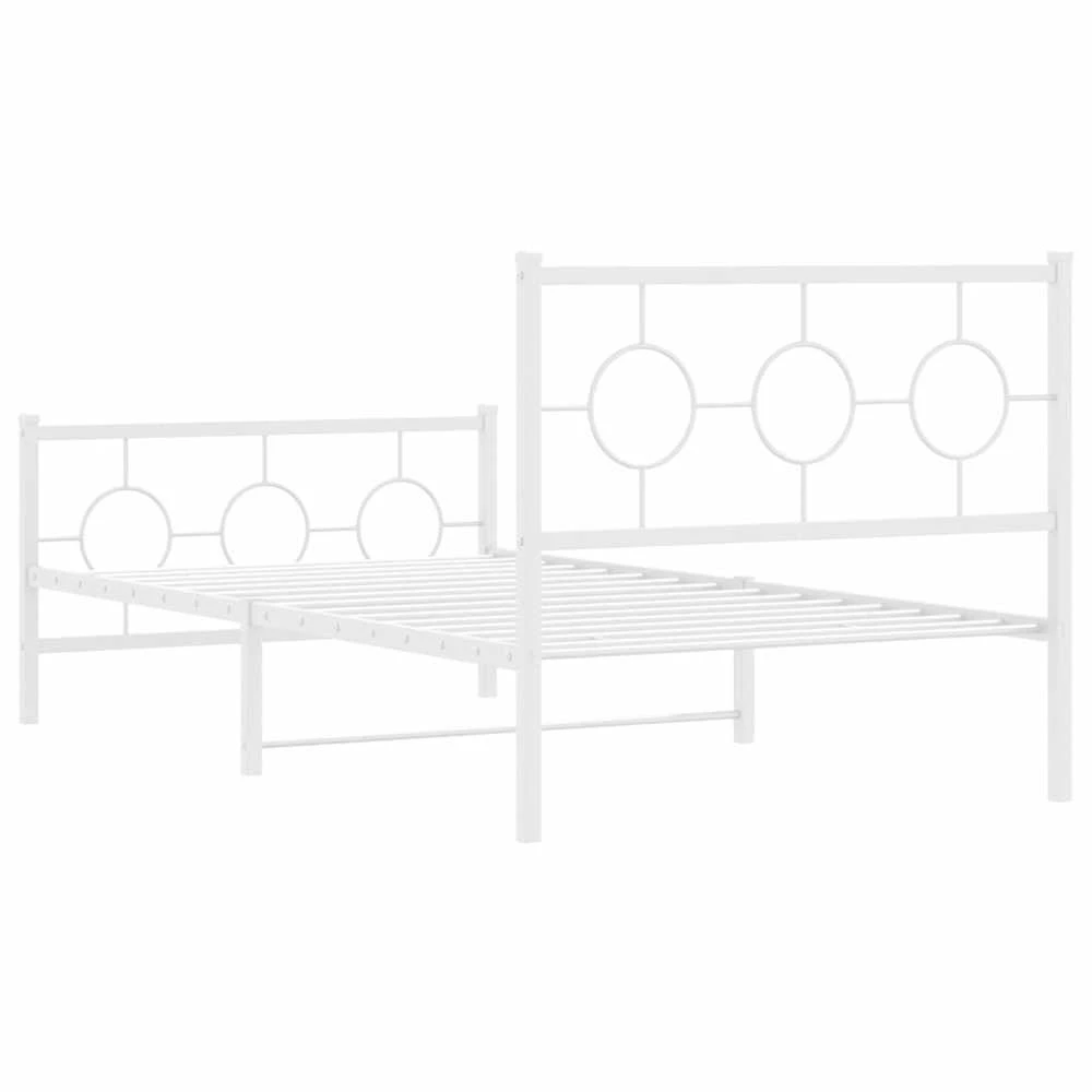 Lova Lovos rėmas su galvūgaliu/kojūgaliu, baltas, 100x190cm, metalas
