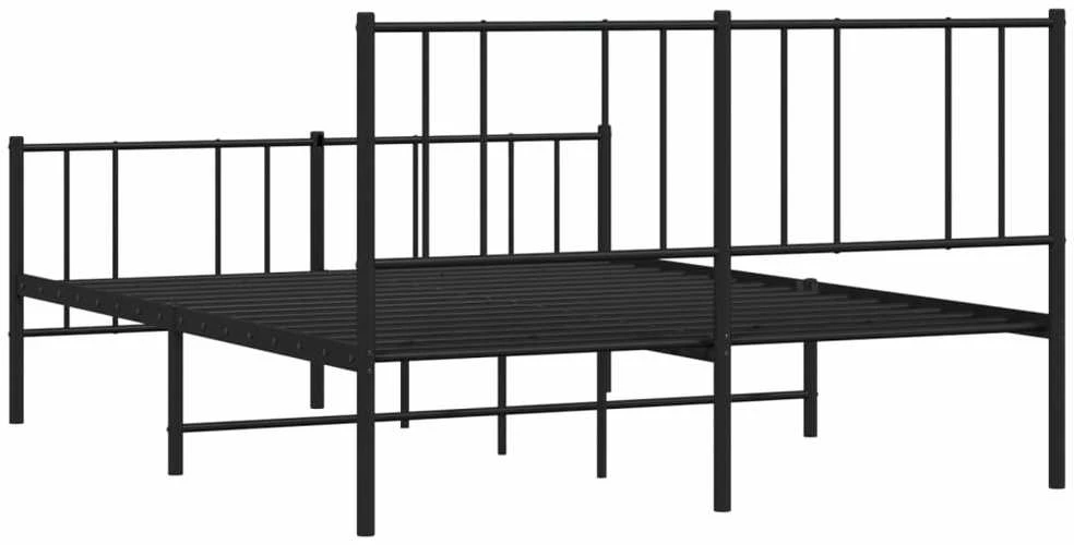 Lovos rėmas su galvūgaliu/kojūgaliu, juodas, 120x190cm, metalas