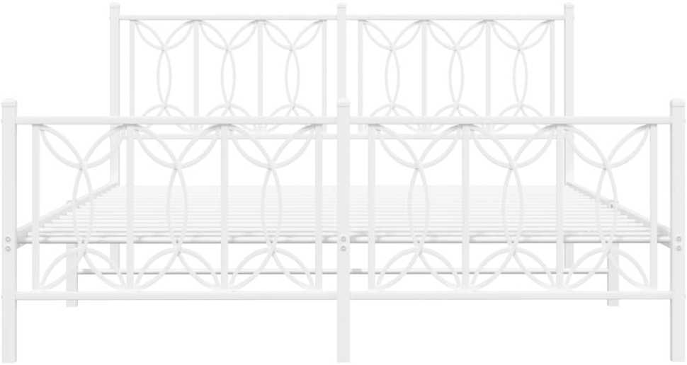 Lovos rėmas su galvūgaliu/kojūgaliu, baltas, 150x200cm, metalas