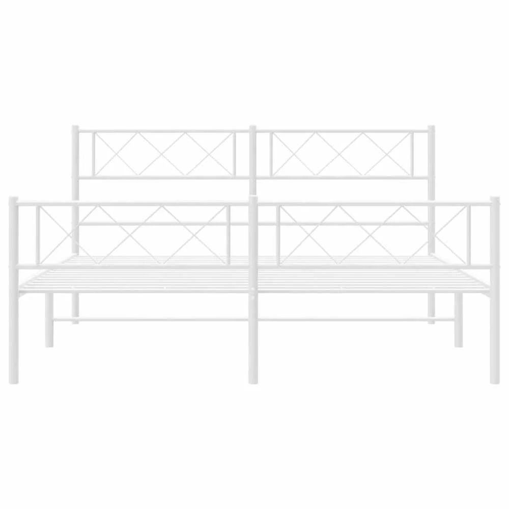 Lovos rėmas su galvūgaliu/kojūgaliu, baltas, 120x200cm, metalas