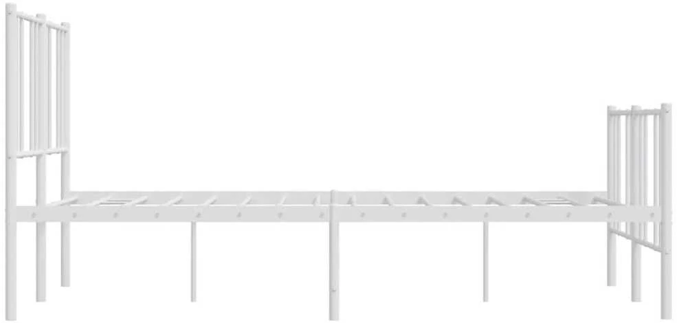 Lovos rėmas su galvūgaliu/kojūgaliu, baltas, 140x200cm, metalas