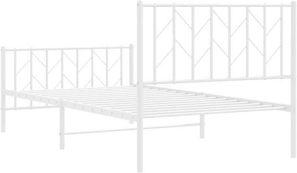 Lovos rėmas su galvūgaliu/kojūgaliu, baltas, 100x200cm, metalas