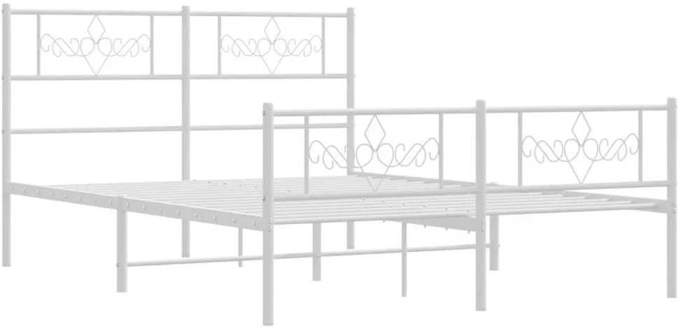 Lovos rėmas su galvūgaliu/kojūgaliu, baltas, 150x200cm, metalas