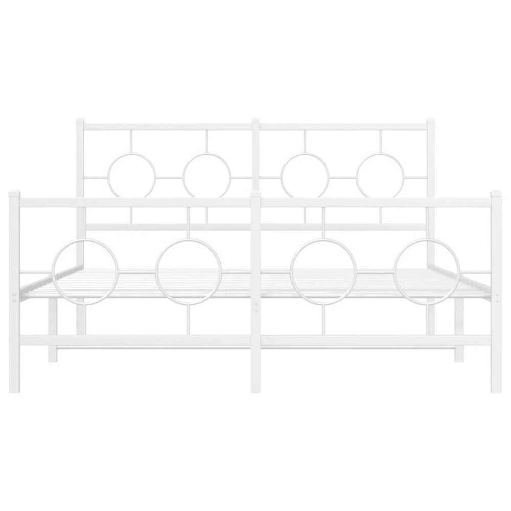 Lovos rėmas su galvūgaliu/kojūgaliu, baltas, 140x190cm, metalas