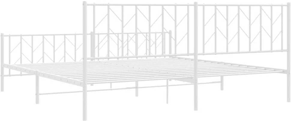 Lovos rėmas su galvūgaliu/kojūgaliu, baltas, 200x200cm, metalas