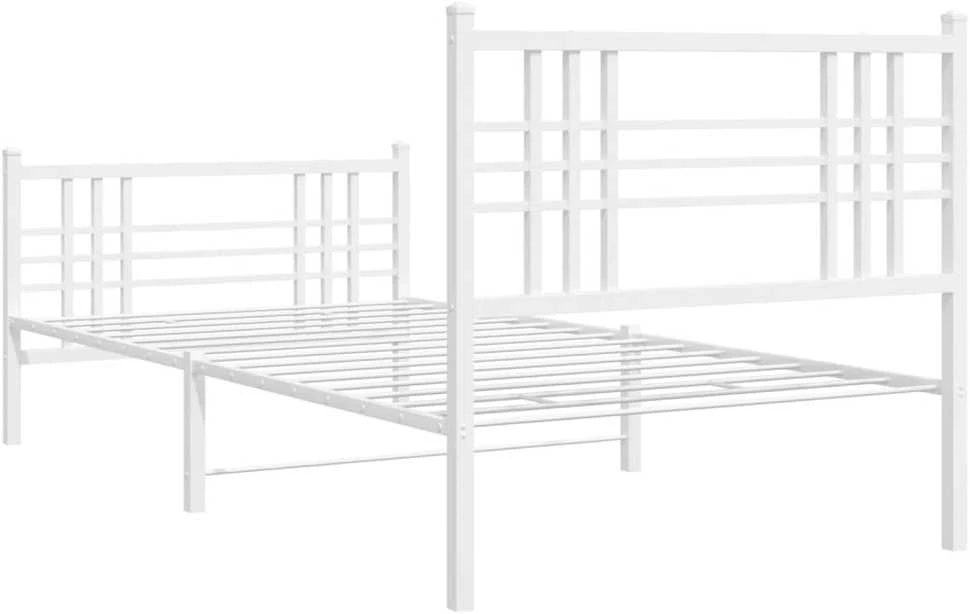 Lovos rėmas su galvūgaliu/kojūgaliu, baltas, 90x190cm, metalas