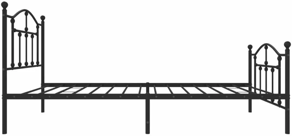 Lovos rėmas su galvūgaliu/kojūgaliu, juodas, 80x200cm, metalas