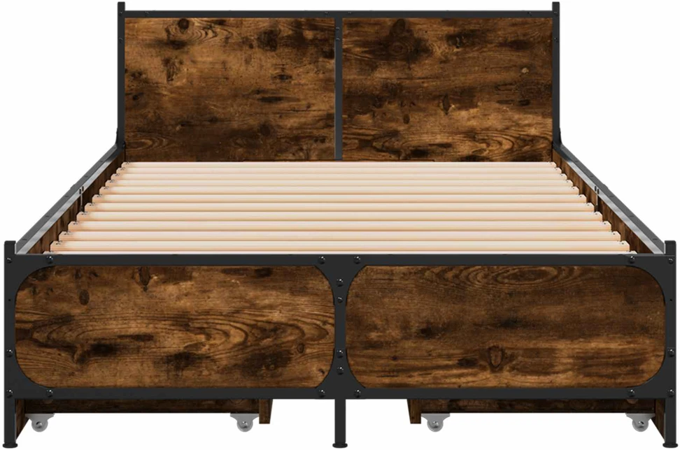 Lova Lovos Rėmas su Galvūgaliu su stalčių Dūminio ąžuolo 80 x 200 cm