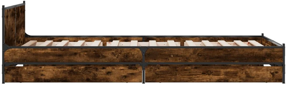 Lova Lovos Rėmas su Galvūgaliu su stalčių Dūminio ąžuolo 80 x 200 cm