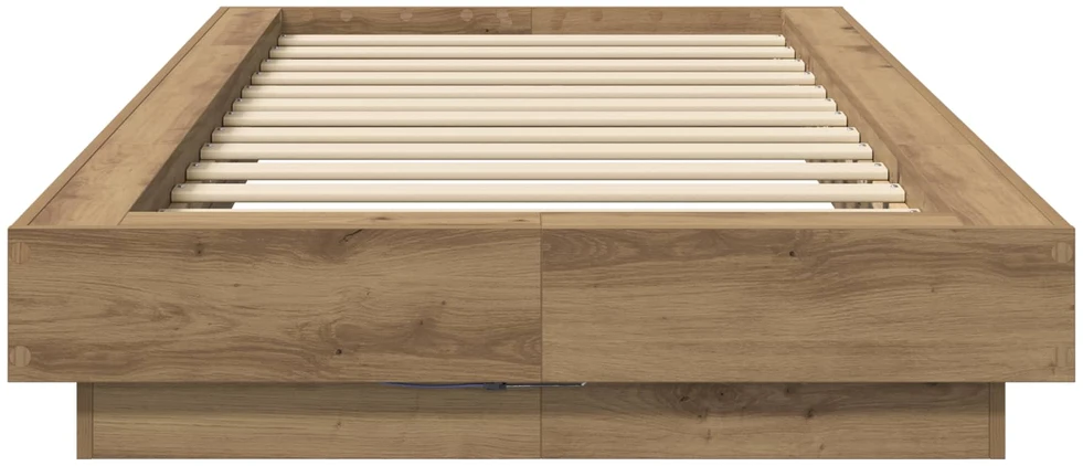 Lova Lovos rėmas su LED Artisano ąžuolo 80 x 200 cm Apdirbta mediena