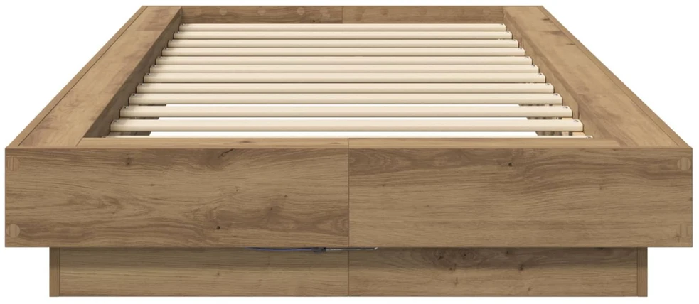 Lova Lovos rėmas su LED Artisano ąžuolo 80 x 200 cm Apdirbta mediena
