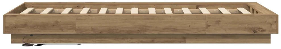 Lova Lovos rėmas su LED Artisano ąžuolo 80 x 200 cm Apdirbta mediena