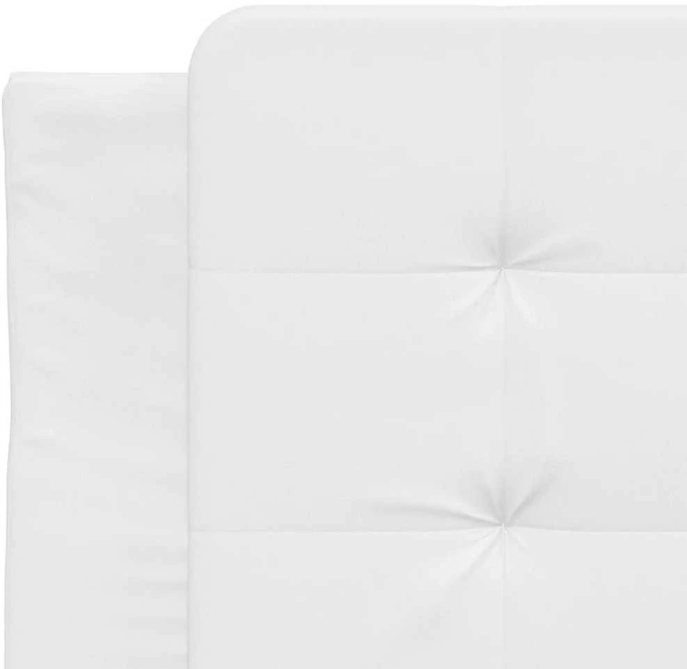 Lovos rėmas su LED, baltos spalvos, 90x200cm, dirbtinė oda