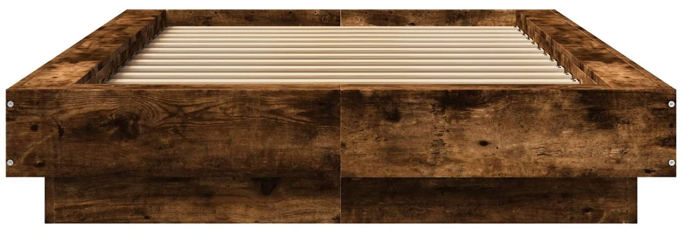 Lova Lovos rėmas su LED Dūminio ąžuolo 80 x 200 cm Apdirbta mediena