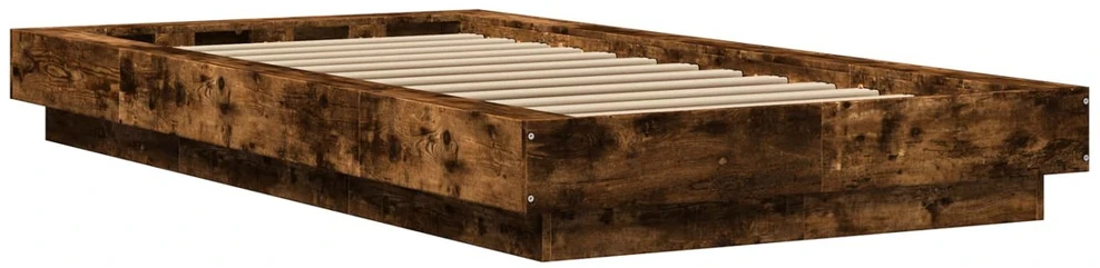 Lova Lovos rėmas su LED Dūminio ąžuolo 80 x 200 cm Apdirbta mediena