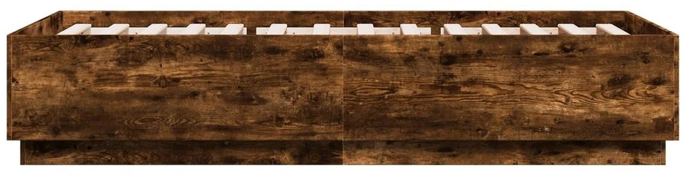 Lova Lovos rėmas su LED Dūminio ąžuolo 80 x 200 cm Apdirbta mediena