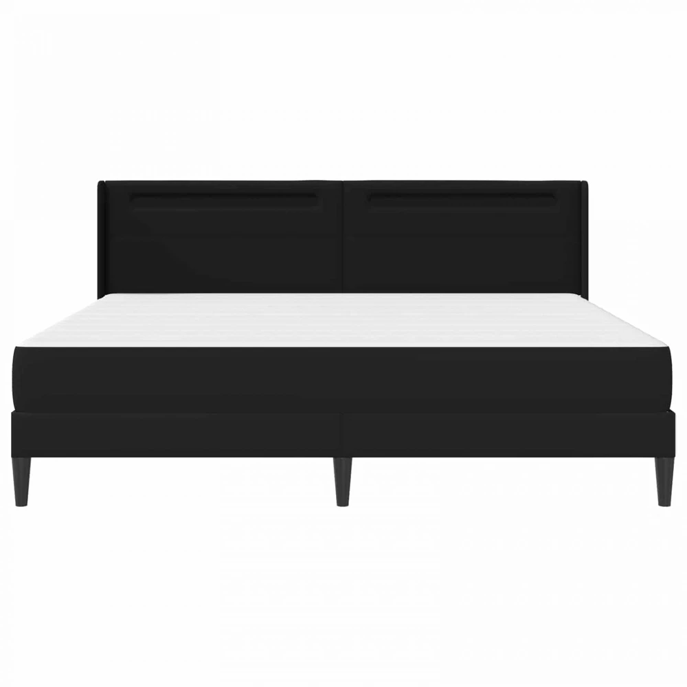 Lova Lovos rėmas su LED juostelėmis Juoda 180 x 200 cm Dirbtinė oda
