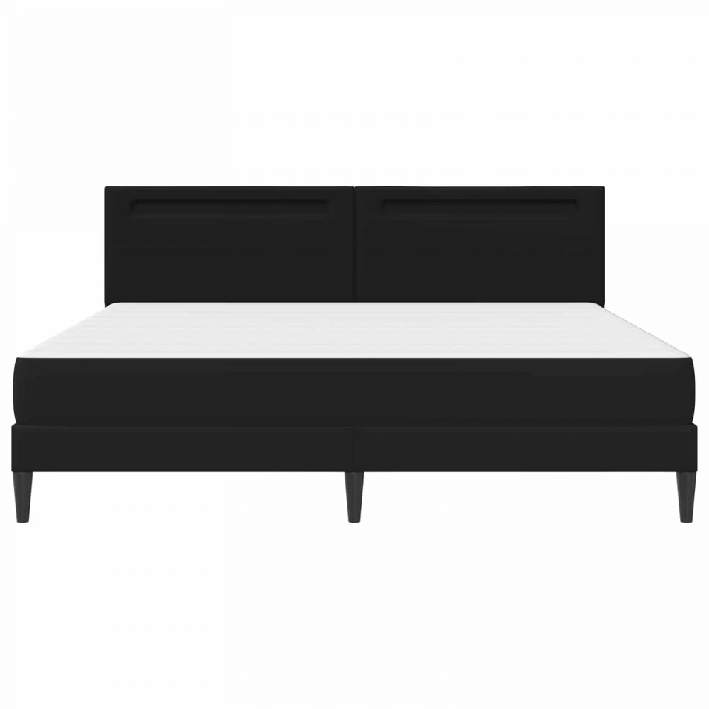 Lovos rėmas su LED juostelėmis Juoda 180 x 200 cm Dirbtinė oda