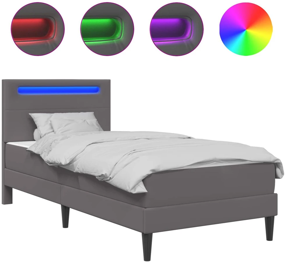 Lova Lovos rėmas su LED juostelėmis su galvūgalio Dirbtinė oda