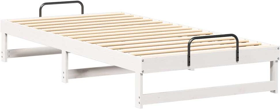 Lova Lovos rėmas Balta 100 x 200 cm Kietos pušies mediena