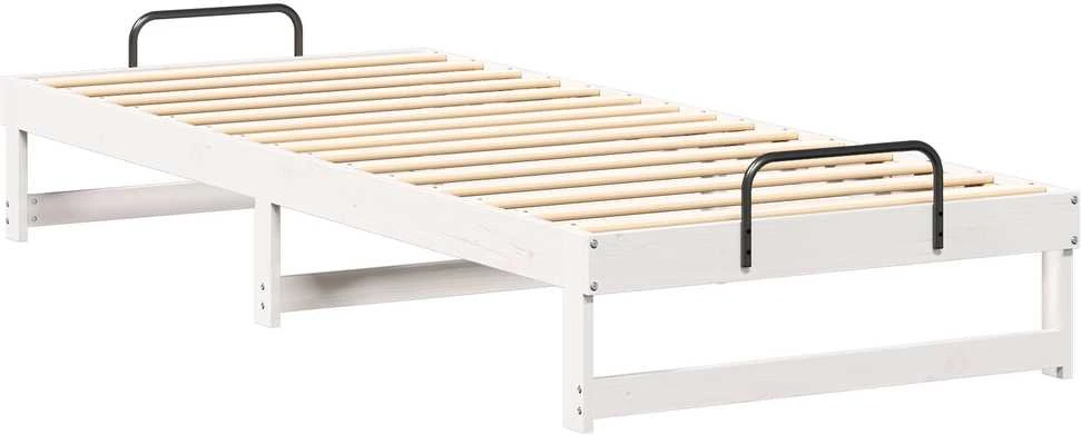 Lova Lovos rėmas Balta 80 x 220 cm Kietos pušies mediena