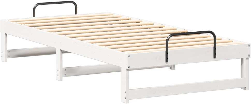 Lova Lovos rėmas Balta 90 x 200 cm Kietos pušies mediena