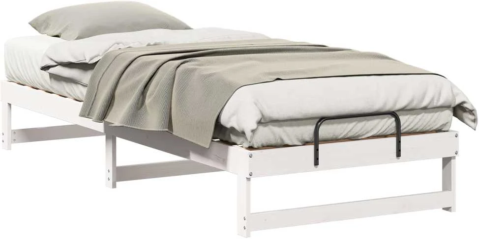Lova Lovos rėmas Balta 90 x 220 cm Kietos pušies mediena