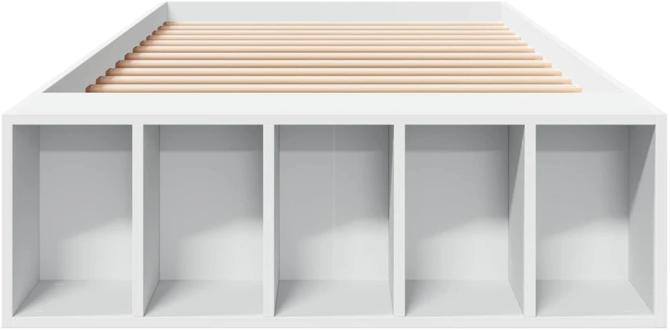 Lova Lovos rėmas su saugojimu Balta 80 x 200 cm Apdirbta mediena