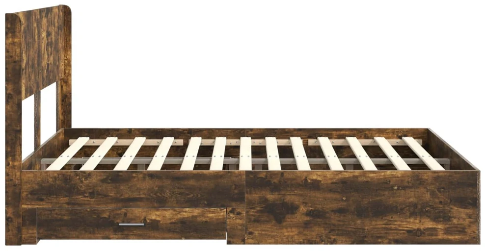 Lovos rėmas su saugojimu ir nugara Dūminio ąžuolo 150 x 200 cm