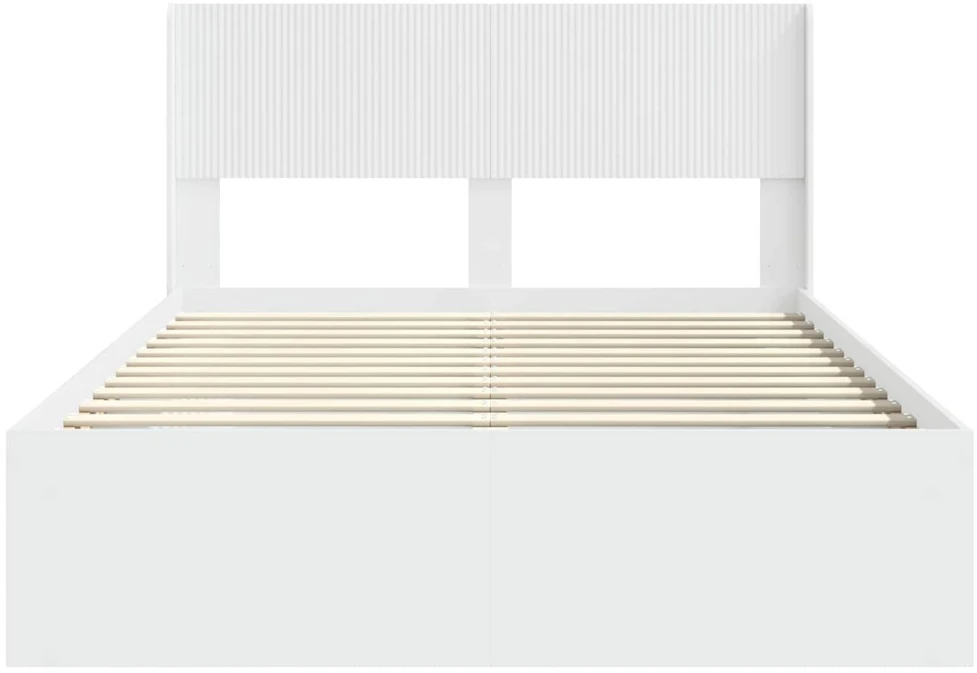 Lovos rėmas su saugojimu ir nugara Balta 150 x 200 cm
