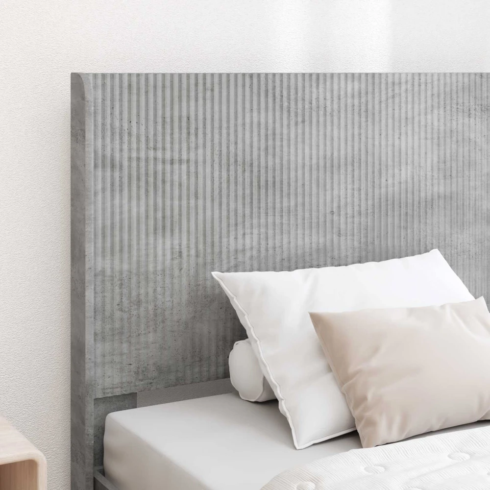 Lova Lovos rėmas su saugojimu ir nugara Betono pilka 100 x 200 cm