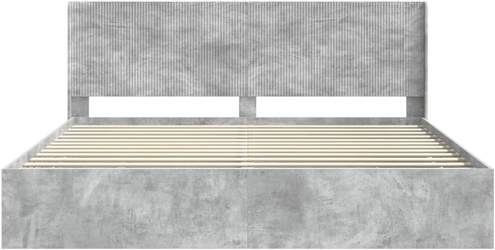 Lova Lovos rėmas su saugojimu ir nugara Betono pilka 180 x 200 cm