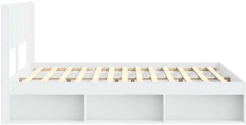 Lovos rėmas su saugojimu ir nugara Balta 150 x 200 cm