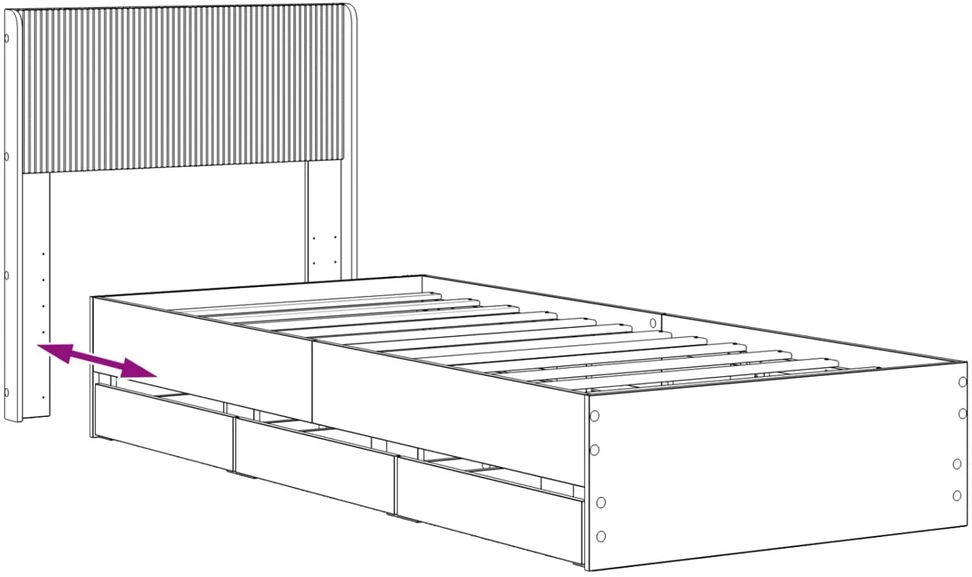 Lova Lovos rėmas su saugojimu ir nugara Artisan Oak 90 x 200 cm