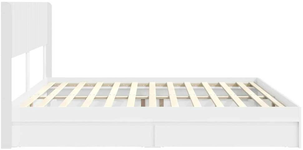 Lovos rėmas su saugojimu ir nugara Balta 180 x 200 cm