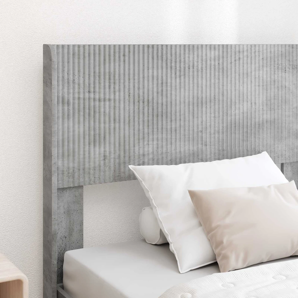 Lova Lovos rėmas su saugojimu ir nugara Betono pilka 75 x 190 cm