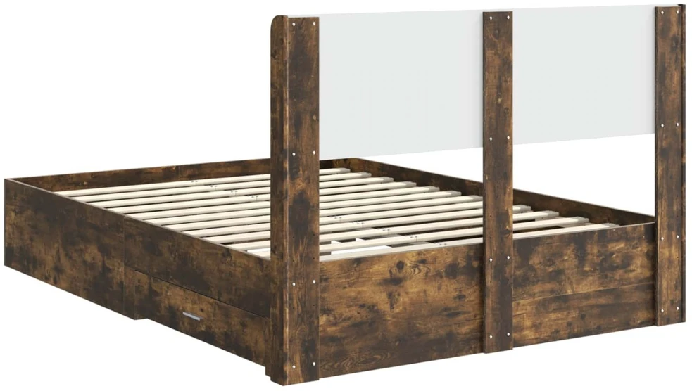 Lovos rėmas su saugojimu ir nugara Dūminio ąžuolo 150 x 200 cm