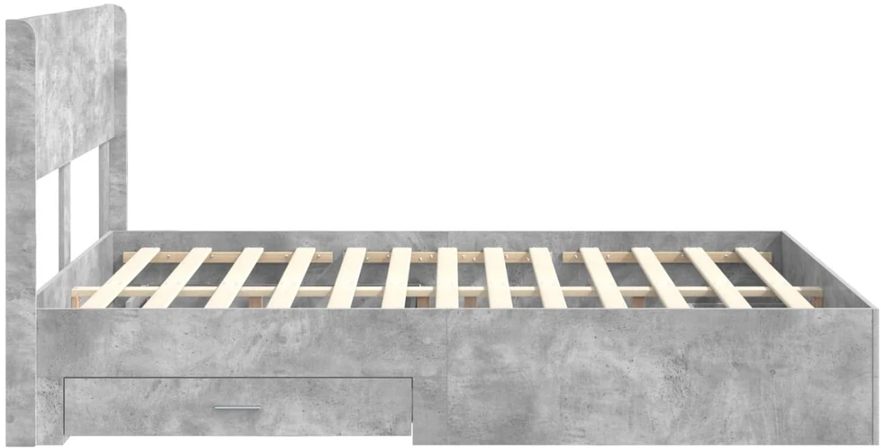 Lovos rėmas su saugojimu ir nugara Betono pilka 150 x 200 cm